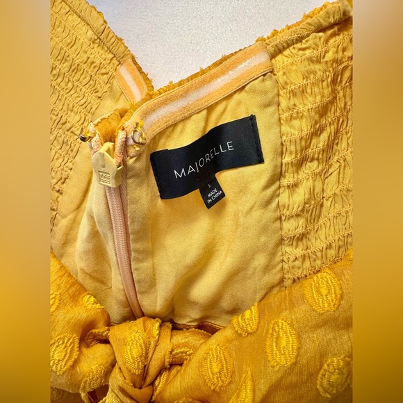 Majorelle Mustard Yellow Cropped Cutout Jumpsuit, Strapless Wide-Leg Size Small - Picture 6 of 6